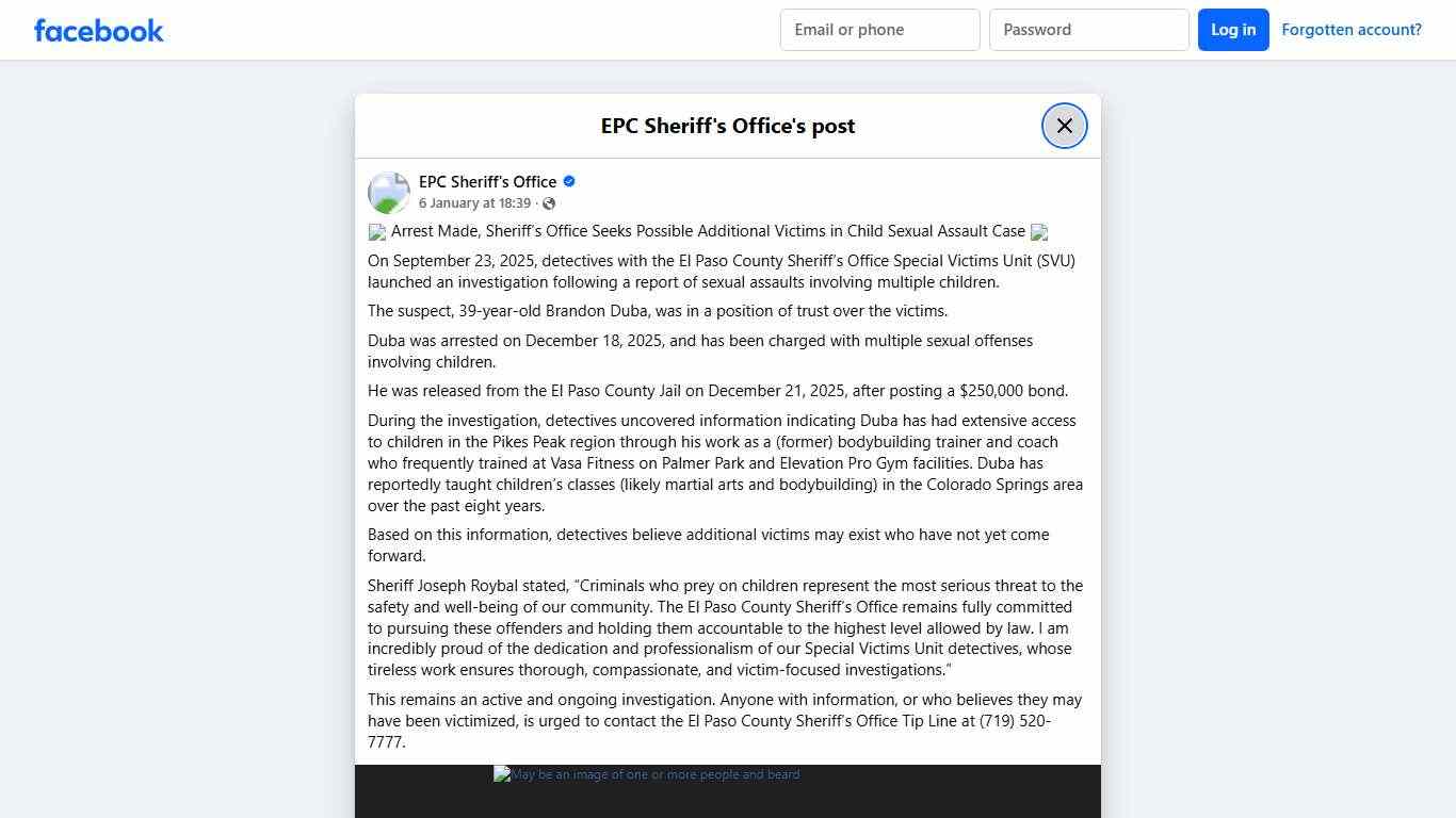 ⚠️ Arrest Made, Sheriff’s Office... - EPC Sheriff's Office Facebook